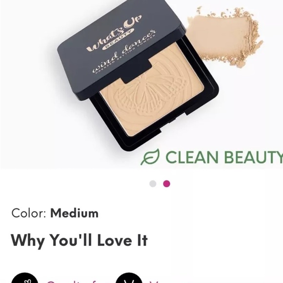 WHATS UP BEAUTY Wind Dancer Pressed Setting Powder in Medium Full Size New 9g - Picture 2 of 5